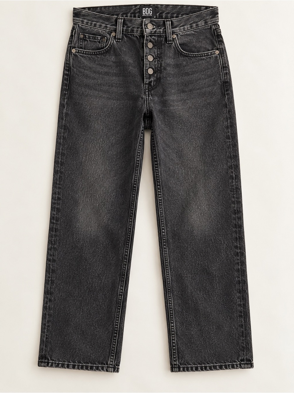 BDG Urban Outfitters High Rise Straight Leg Jeans Faded Black 30x32